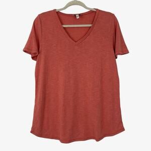 Jessica Simpson Coral Pink V-Neck Short Sleeve Top